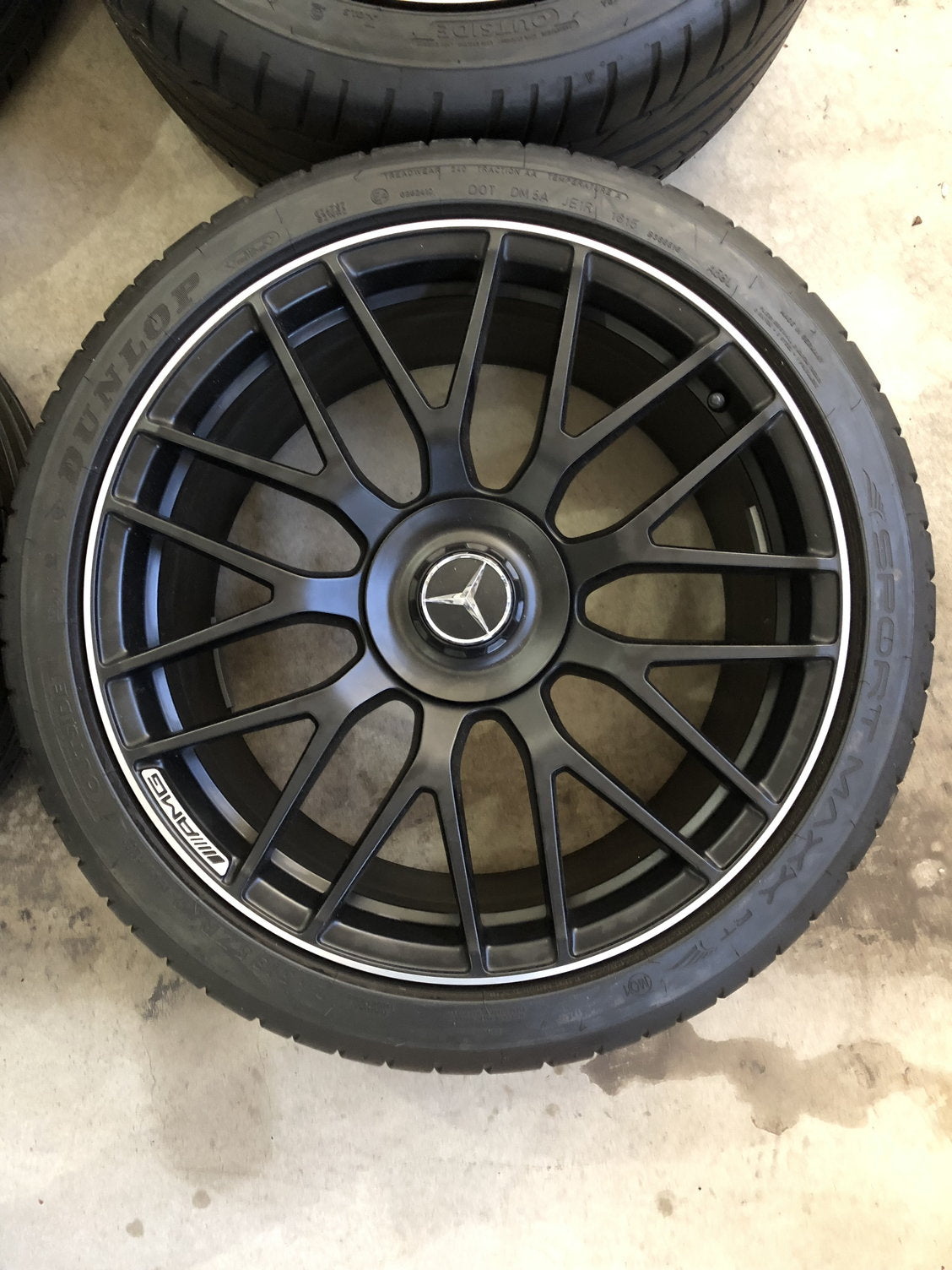 OEM Mercedes-Benz C63 AMG 19” Wheel & Tire Set – Matte Black