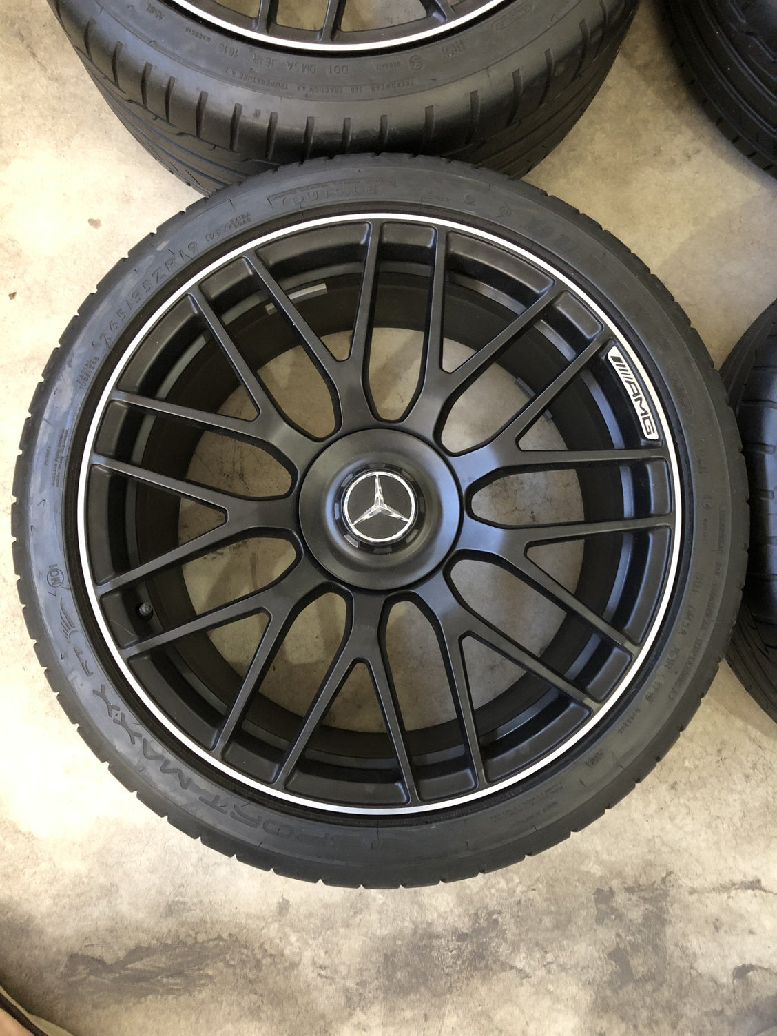 OEM Mercedes-Benz C63 AMG 19” Wheel & Tire Set – Matte Black